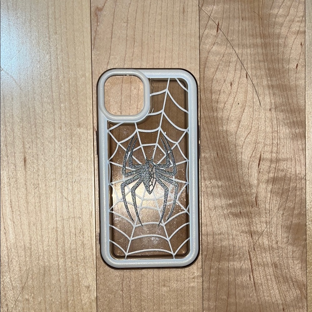 Spider Web Design Phone Case - Silver